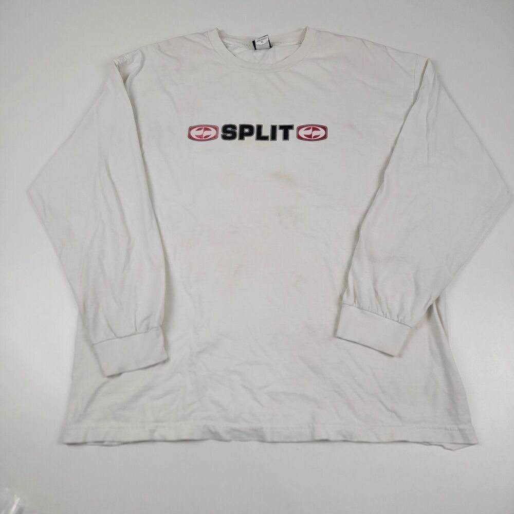 Vintage 90s Y2K Split Surf Skate Distreased Long Sleeve Shirt Men's Sz XL Grunge